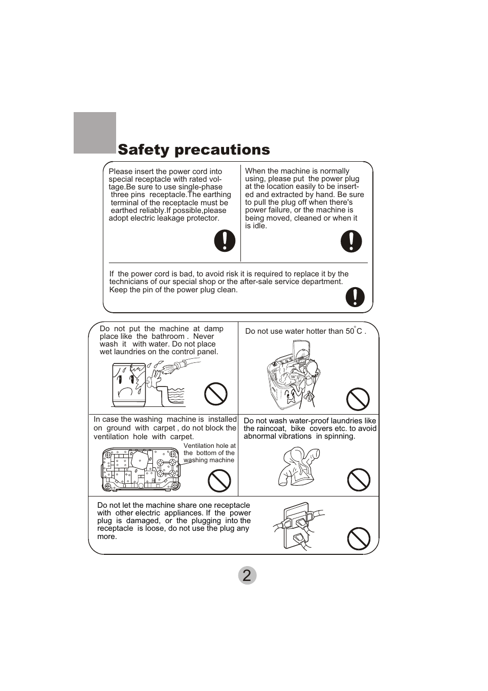 Safety precautions | haier HWM110-23BS User Manual | Page 4 / 18