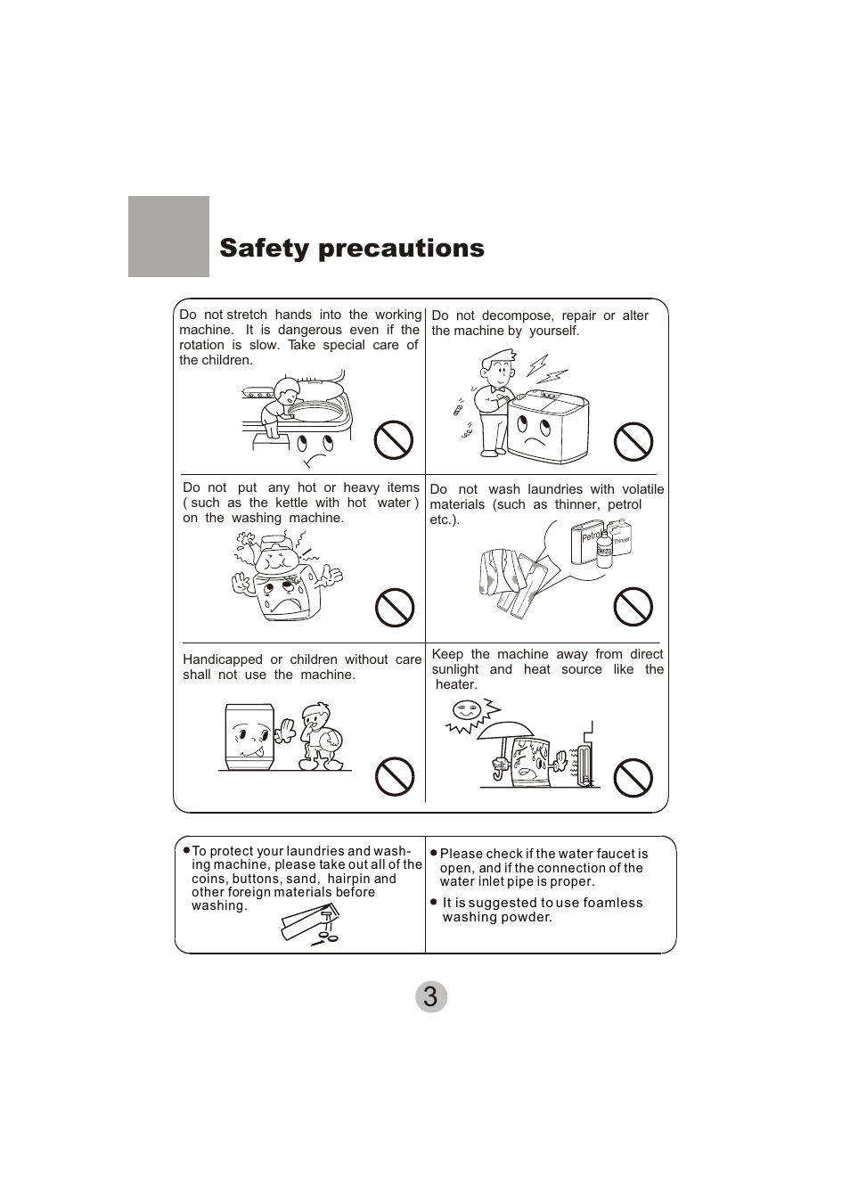 Safety precautions | haier HWM110-23BS User Manual | Page 5 / 18