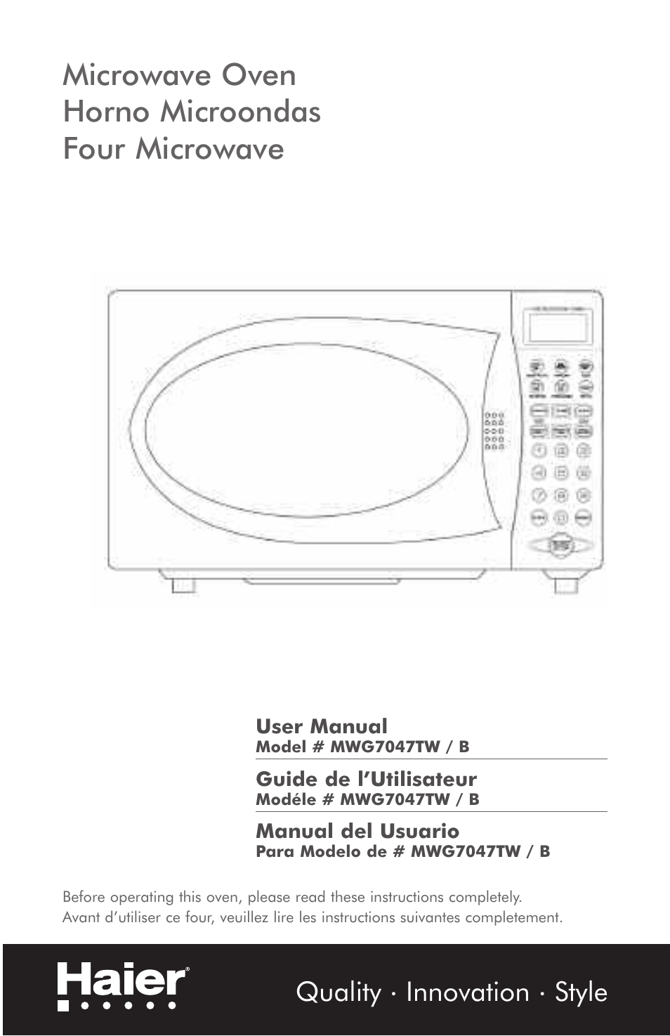haier MWG7047TW / B User Manual | 22 pages