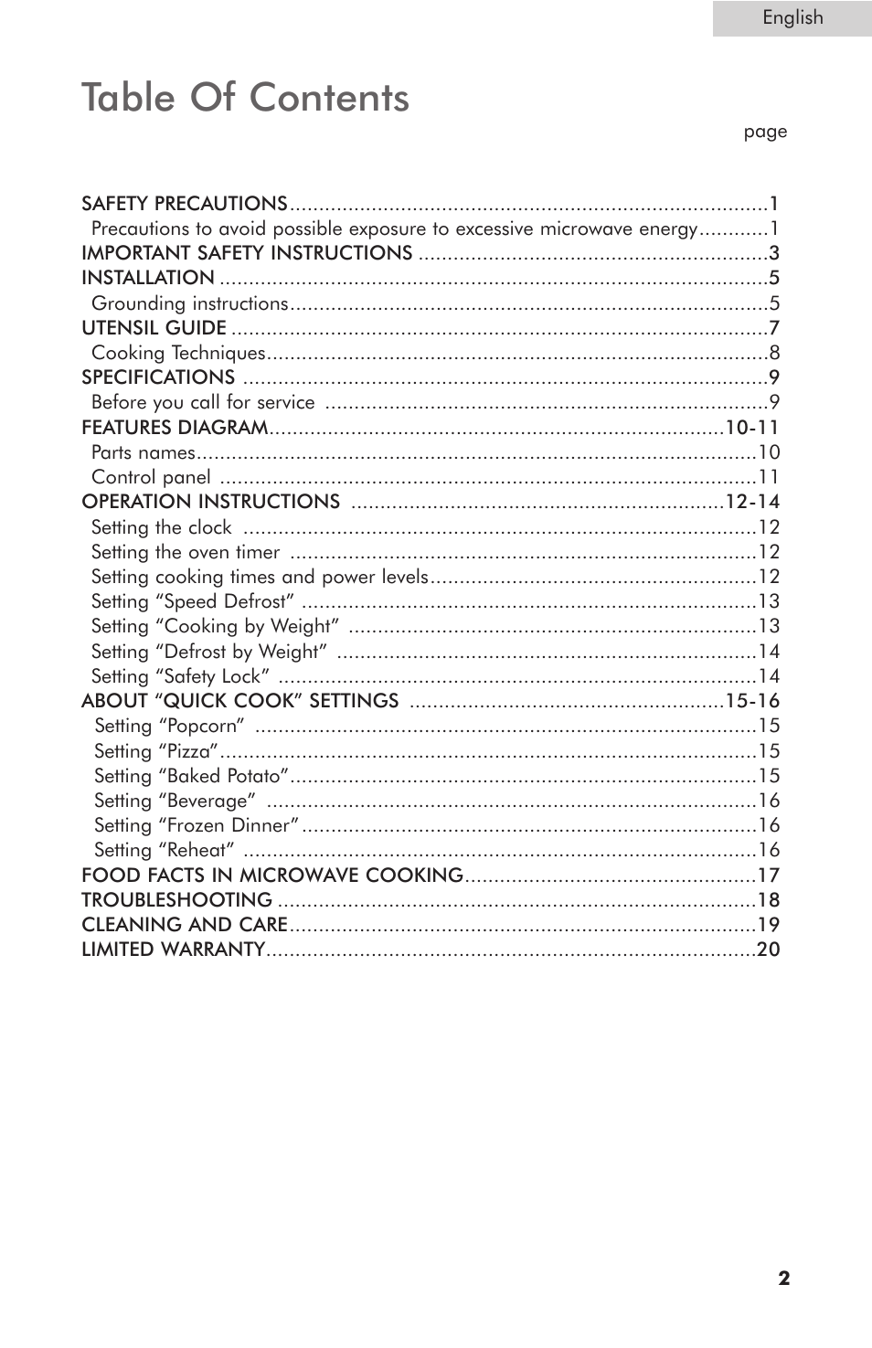 haier MWG7047TW / B User Manual | Page 3 / 22