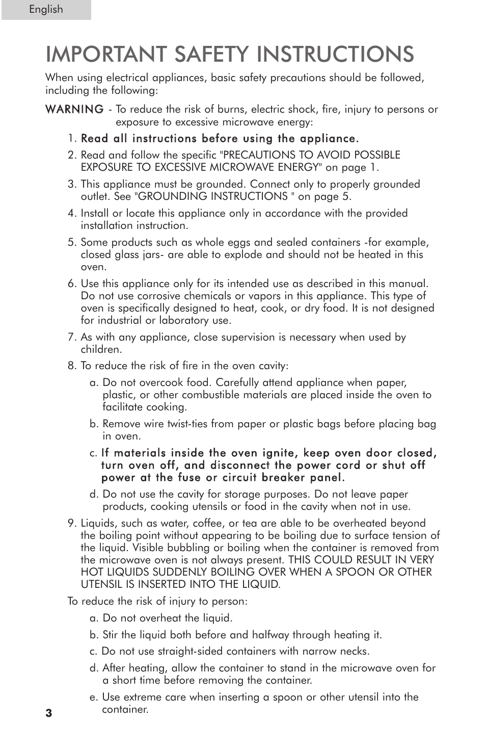 Important safety instructions | haier MWG7047TW / B User Manual | Page 4 / 22