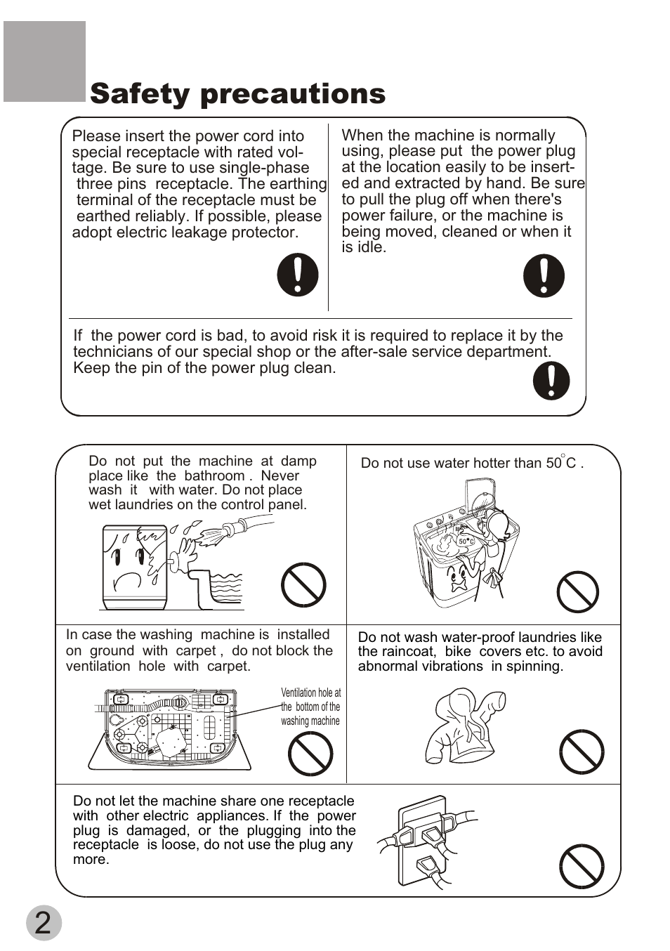 Safety precautions | haier HWM55-23BS User Manual | Page 4 / 16