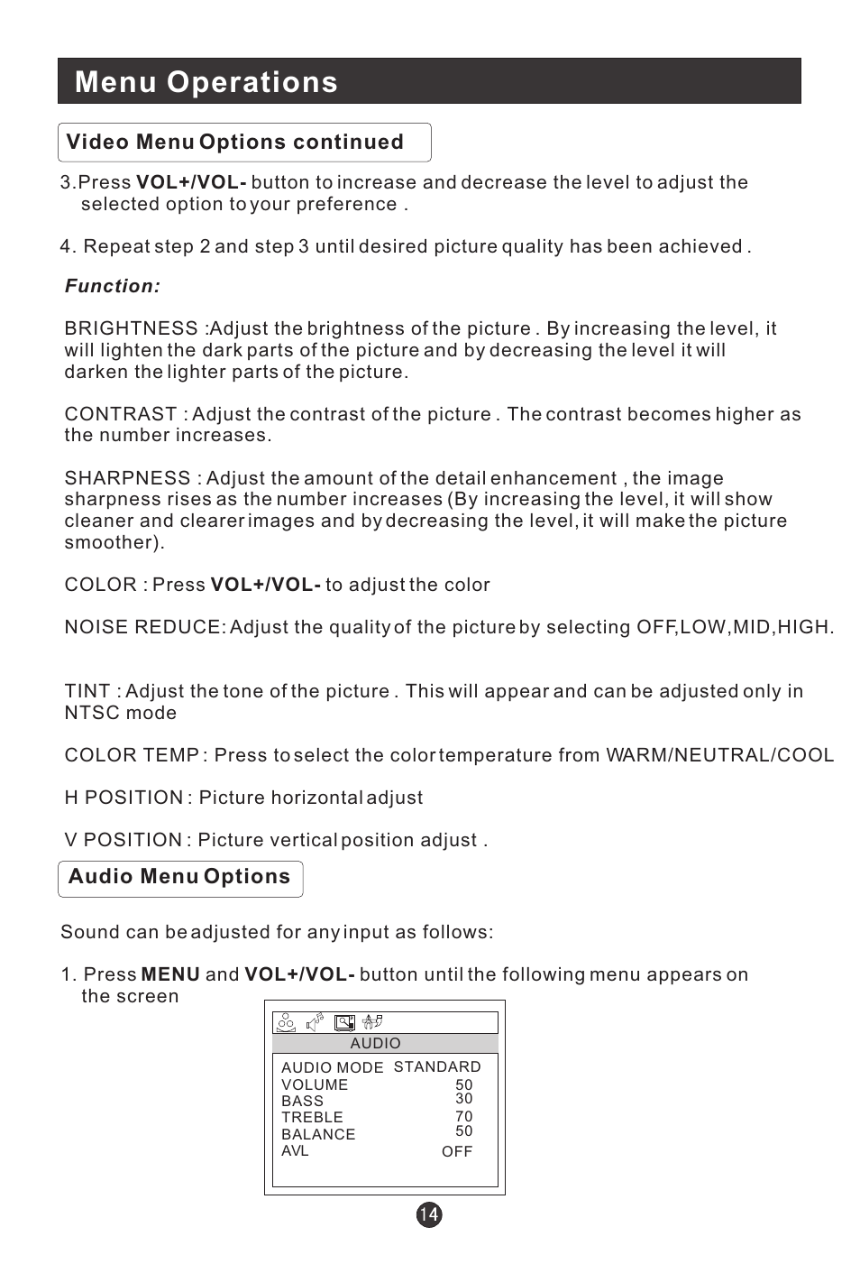 Menu operations | haier HLC1 User Manual | Page 19 / 42