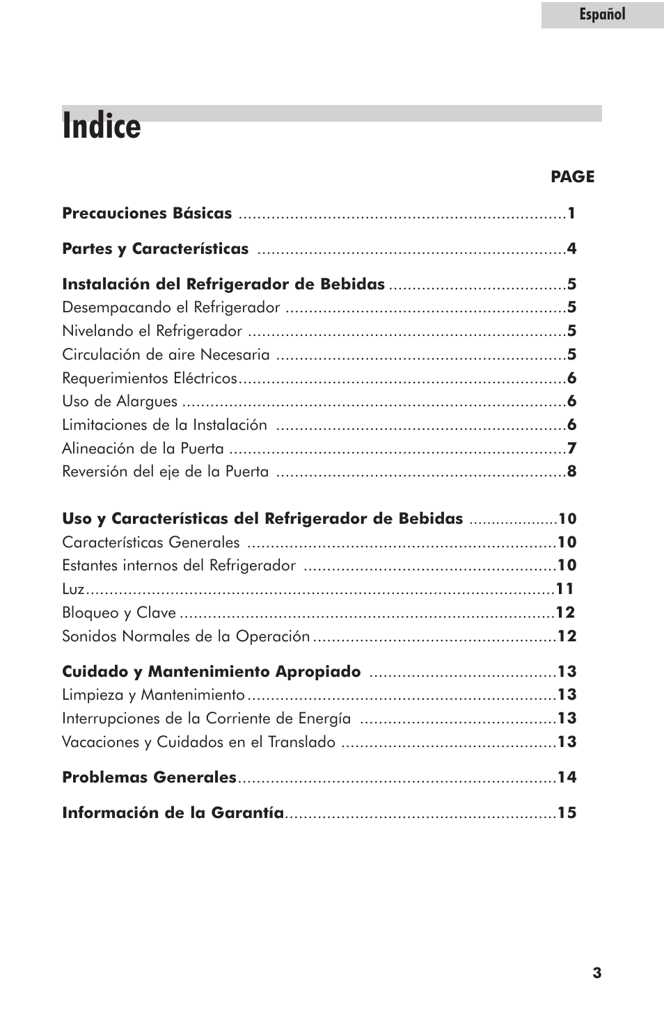 Indice | haier hc125fvs User Manual | Page 35 / 48
