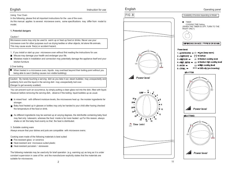 English | haier HR-1770MG User Manual | Page 4 / 8