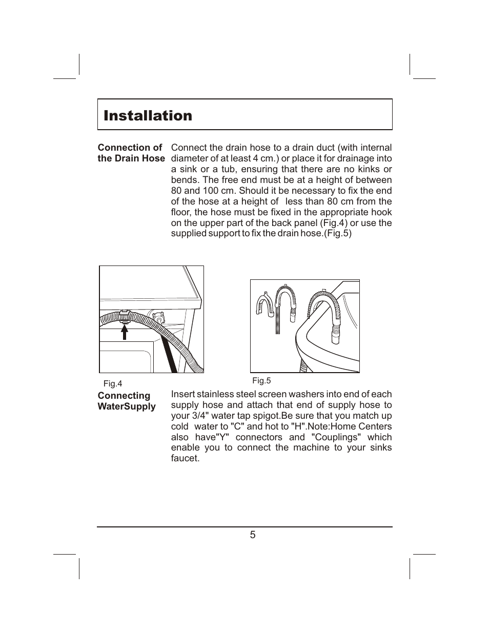 Installation | haier XQG60-HA800TX(M) User Manual | Page 6 / 21
