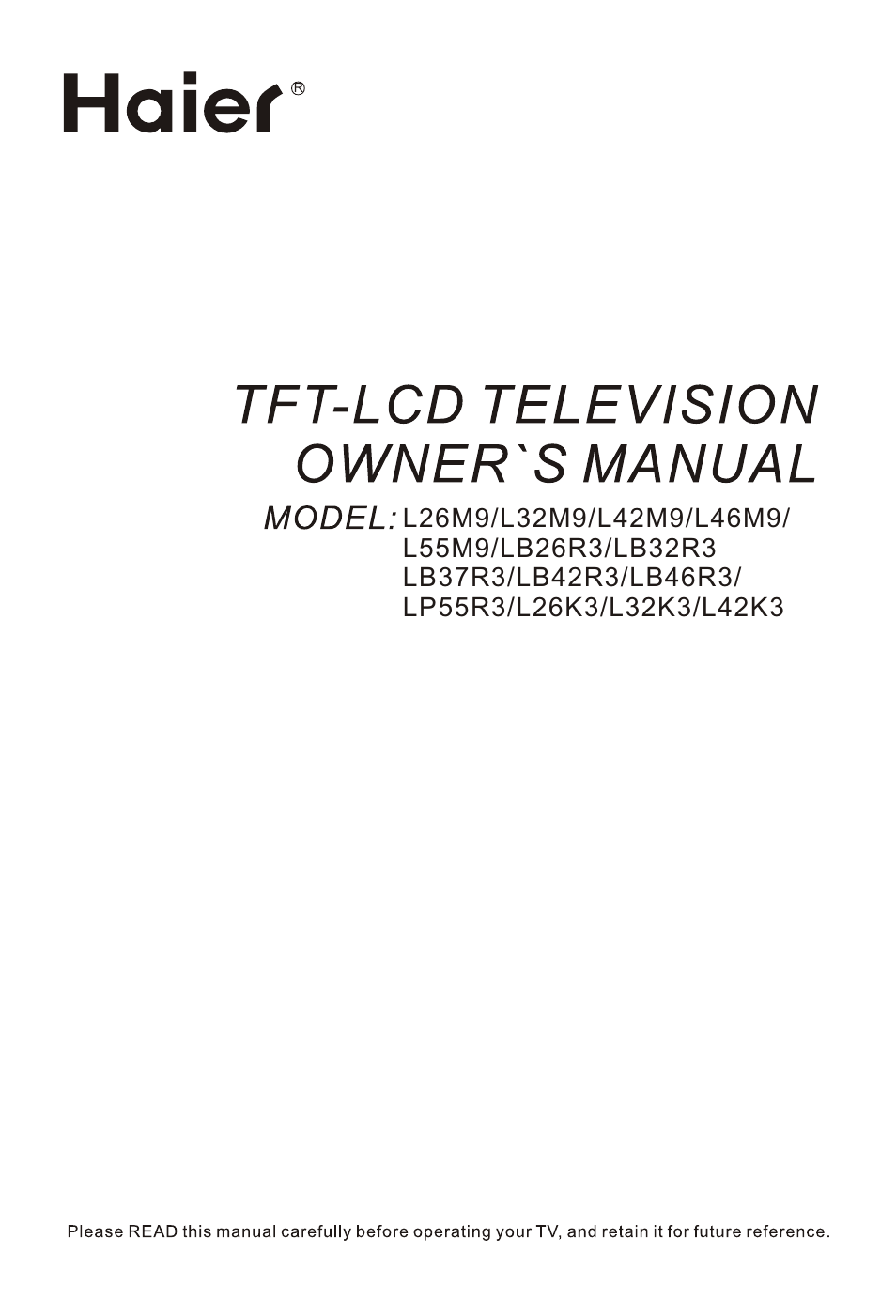 haier L32K3 User Manual | 36 pages