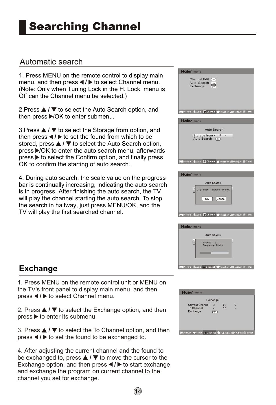 Т³гж 16, Exchange | haier L32K3 User Manual | Page 16 / 36