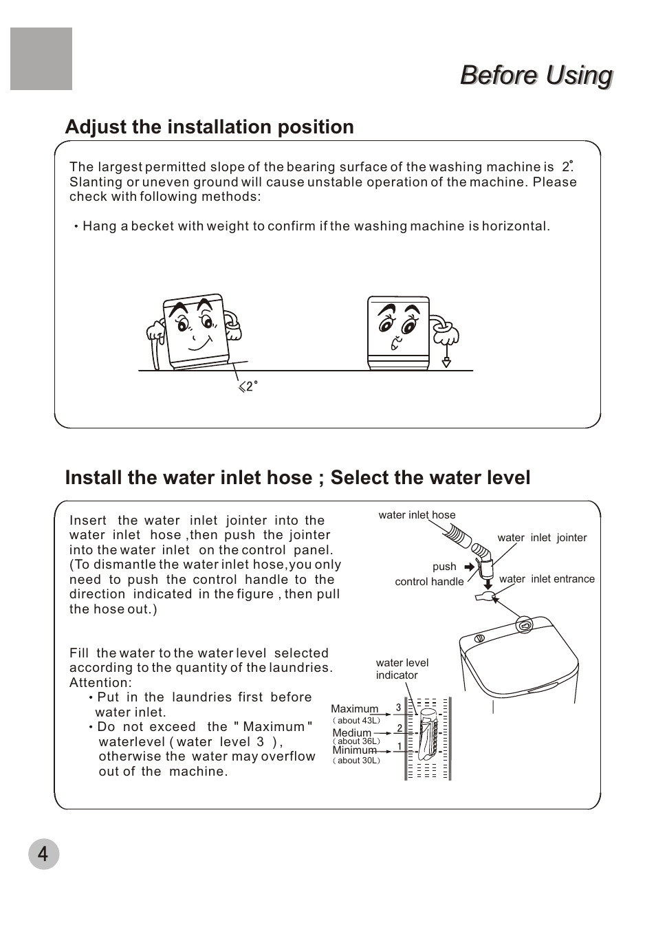Before using | haier HWM40-32W User Manual | Page 6 / 12