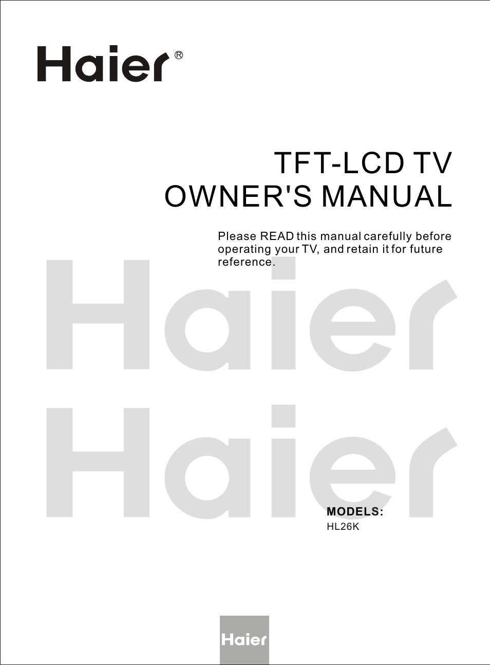 haier HL26K User Manual | 42 pages