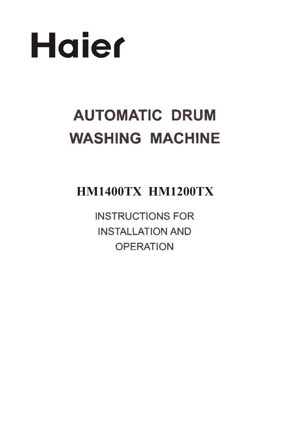 haier HM1400TX User Manual | 22 pages