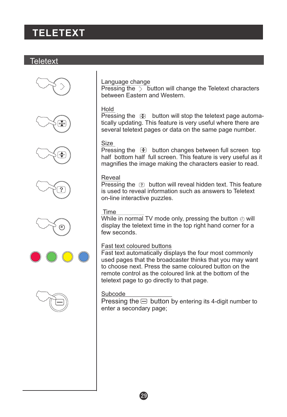 Teletext | haier L22T12W-A User Manual | Page 31 / 42