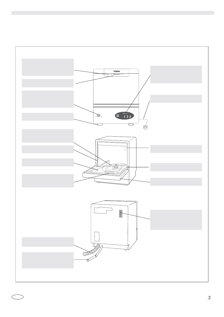 Dishwasher, Parts and functions, Gb kok | haier WQP4-1A User Manual | Page 3 / 18