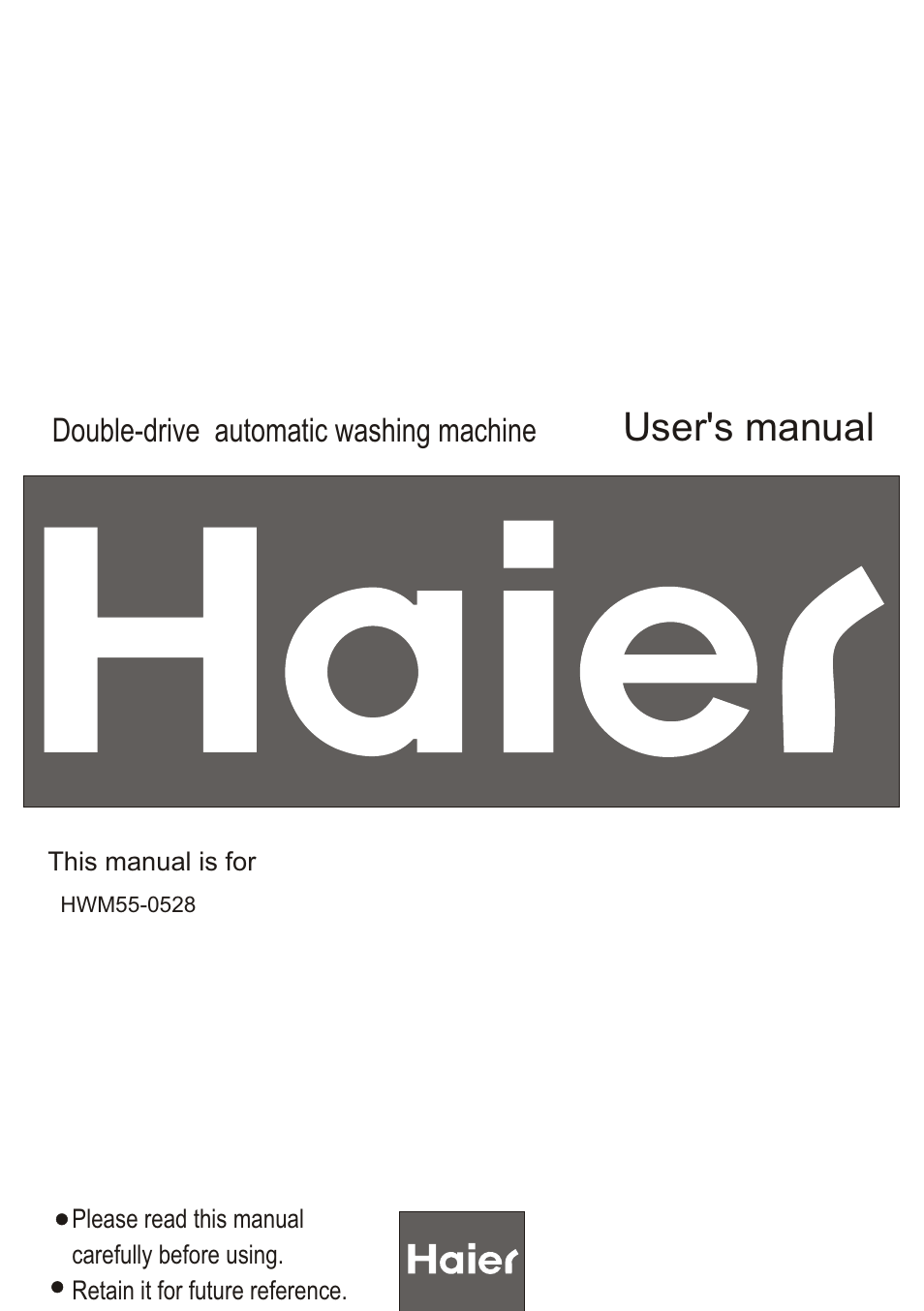 haier HWM55-0528 User Manual | 18 pages