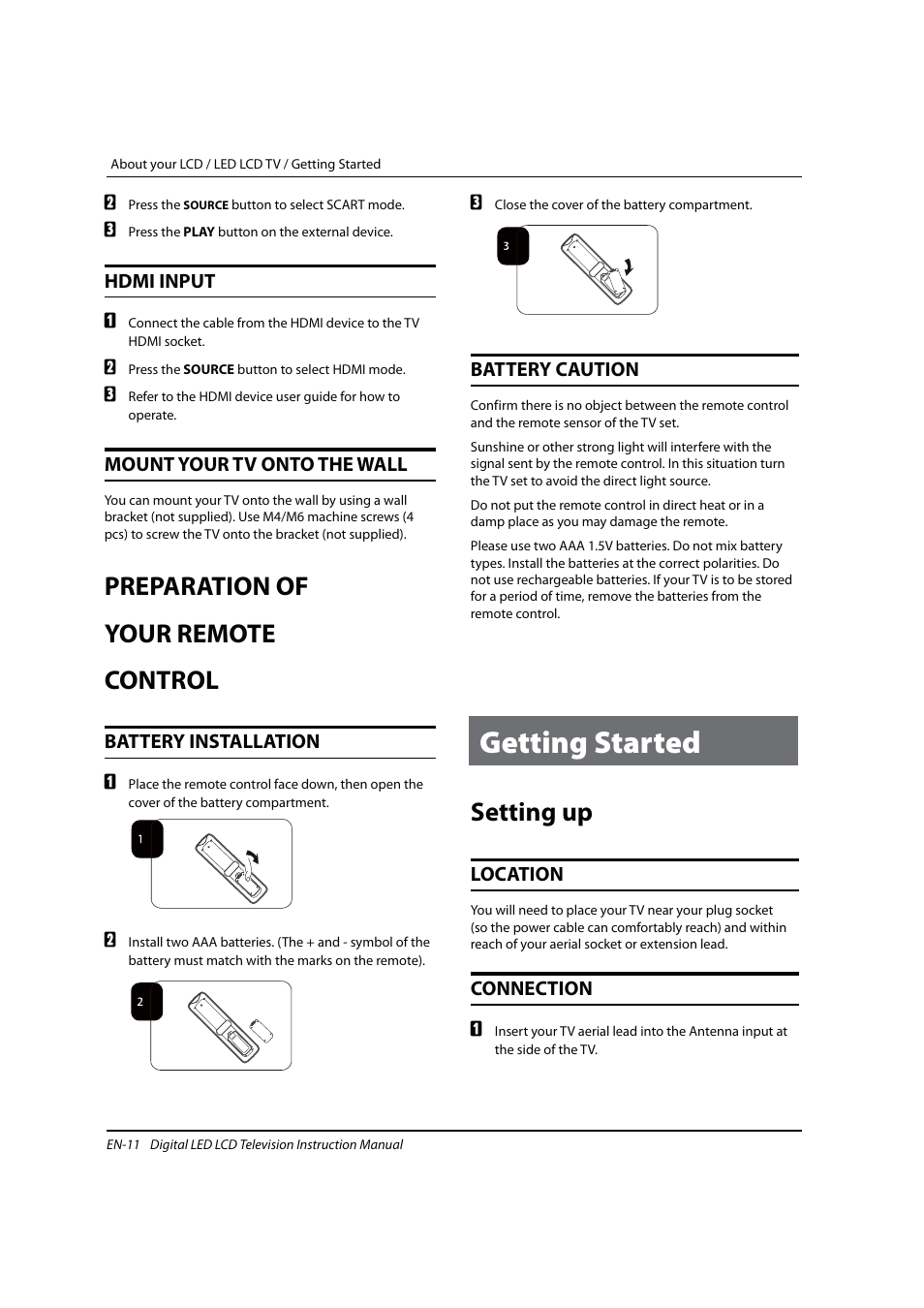 Getting started, Preparation of your remote control, Setting up | haier 0090504932V User Manual | Page 12 / 95