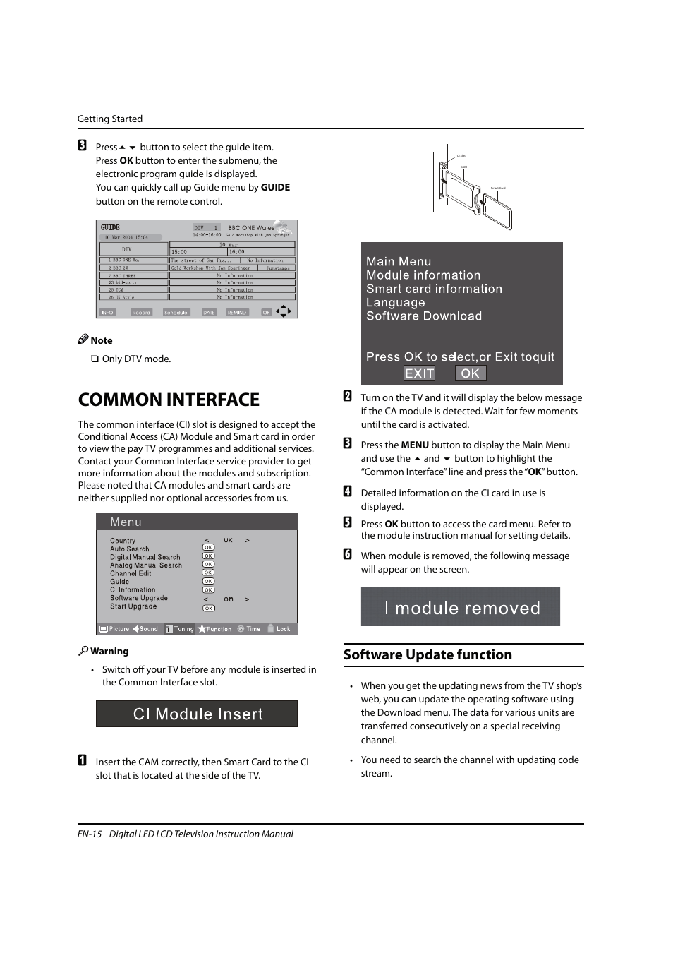 Common interface, Software update function | haier 0090504932V User Manual | Page 16 / 95