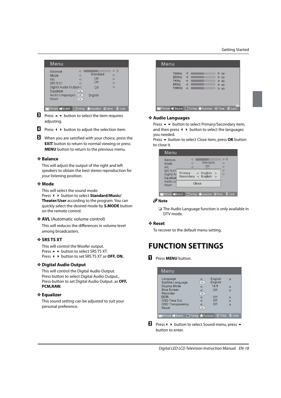 Function settings | haier 0090504932V User Manual | Page 19 / 95