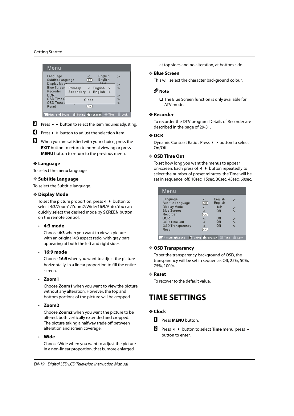 Time settings | haier 0090504932V User Manual | Page 20 / 95