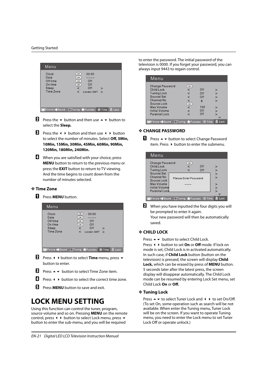 Lock menu setting | haier 0090504932V User Manual | Page 22 / 95