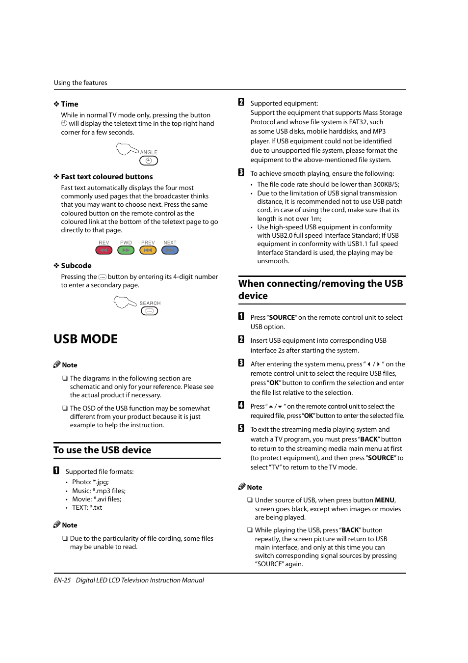 Usb mode, When connecting/removing the usb device | haier 0090504932V User Manual | Page 26 / 95