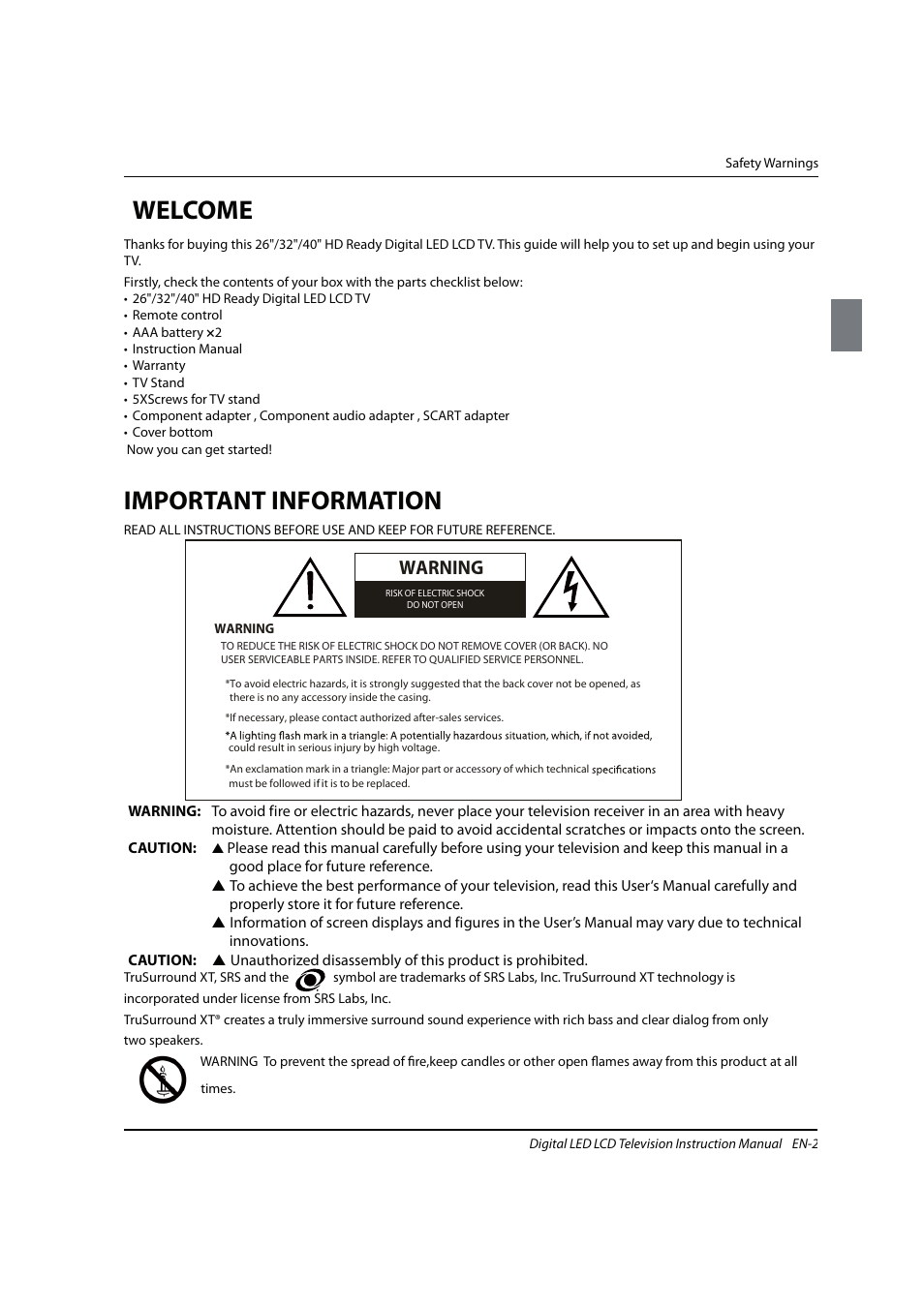 Welcome, Important information, Warning | haier 0090504932V User Manual | Page 3 / 95