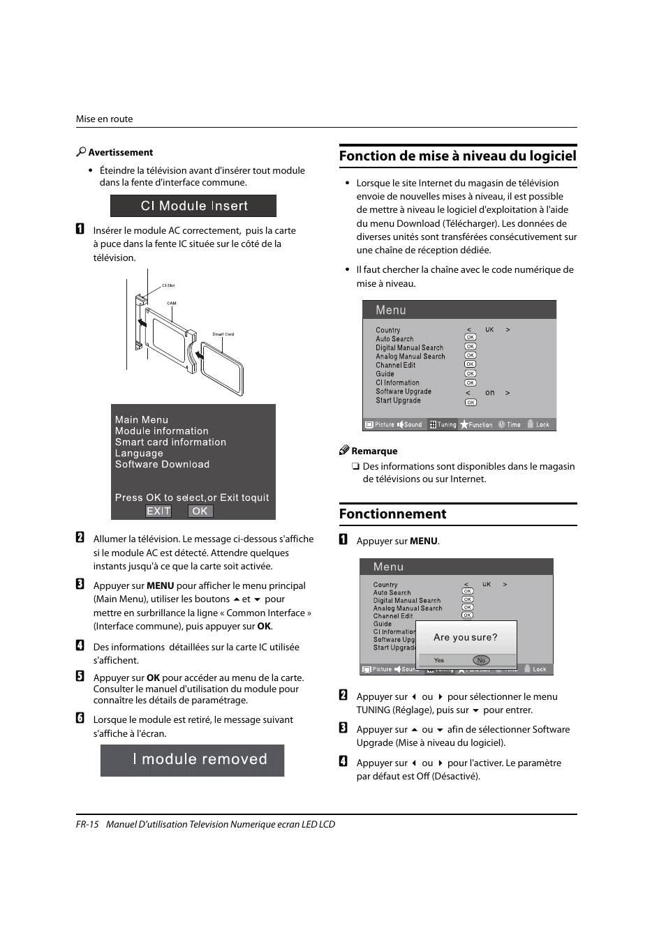 Fonction de mise à niveau du logiciel, Fonctionnement | haier 0090504932V User Manual | Page 46 / 95