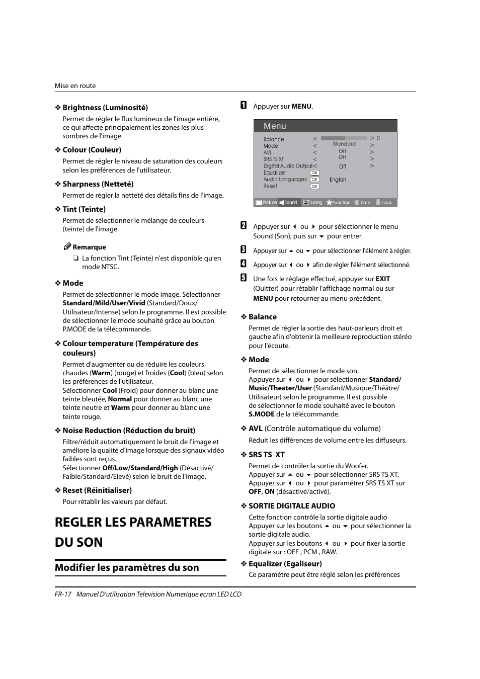 Regler les parametres du son, Modifier les paramètres du son | haier 0090504932V User Manual | Page 48 / 95