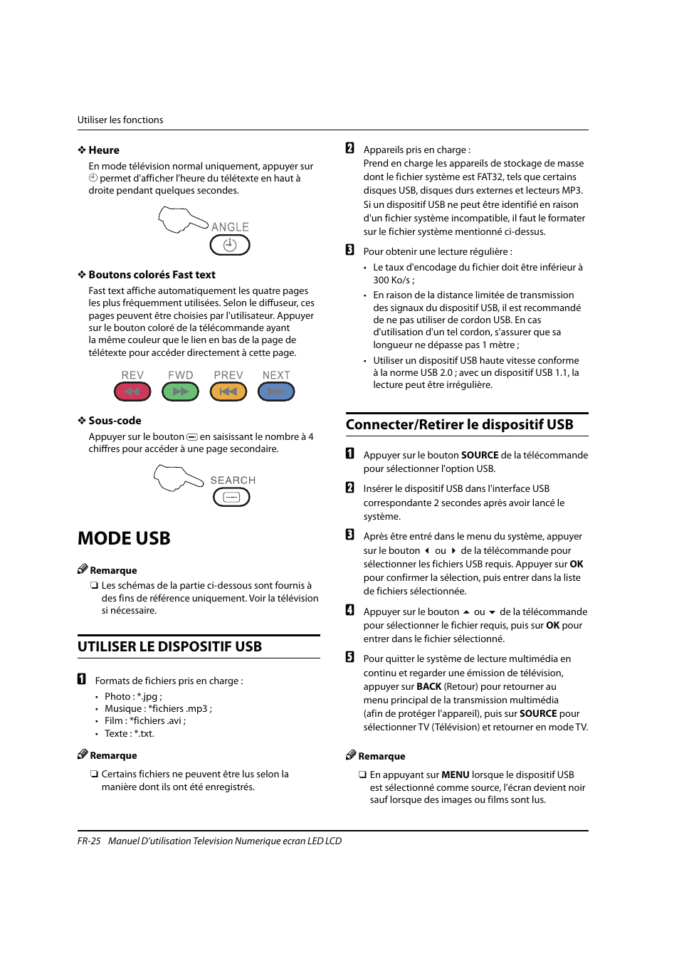 Mode usb, Utiliser le dispositif usb, Connecter/retirer le dispositif usb | haier 0090504932V User Manual | Page 56 / 95