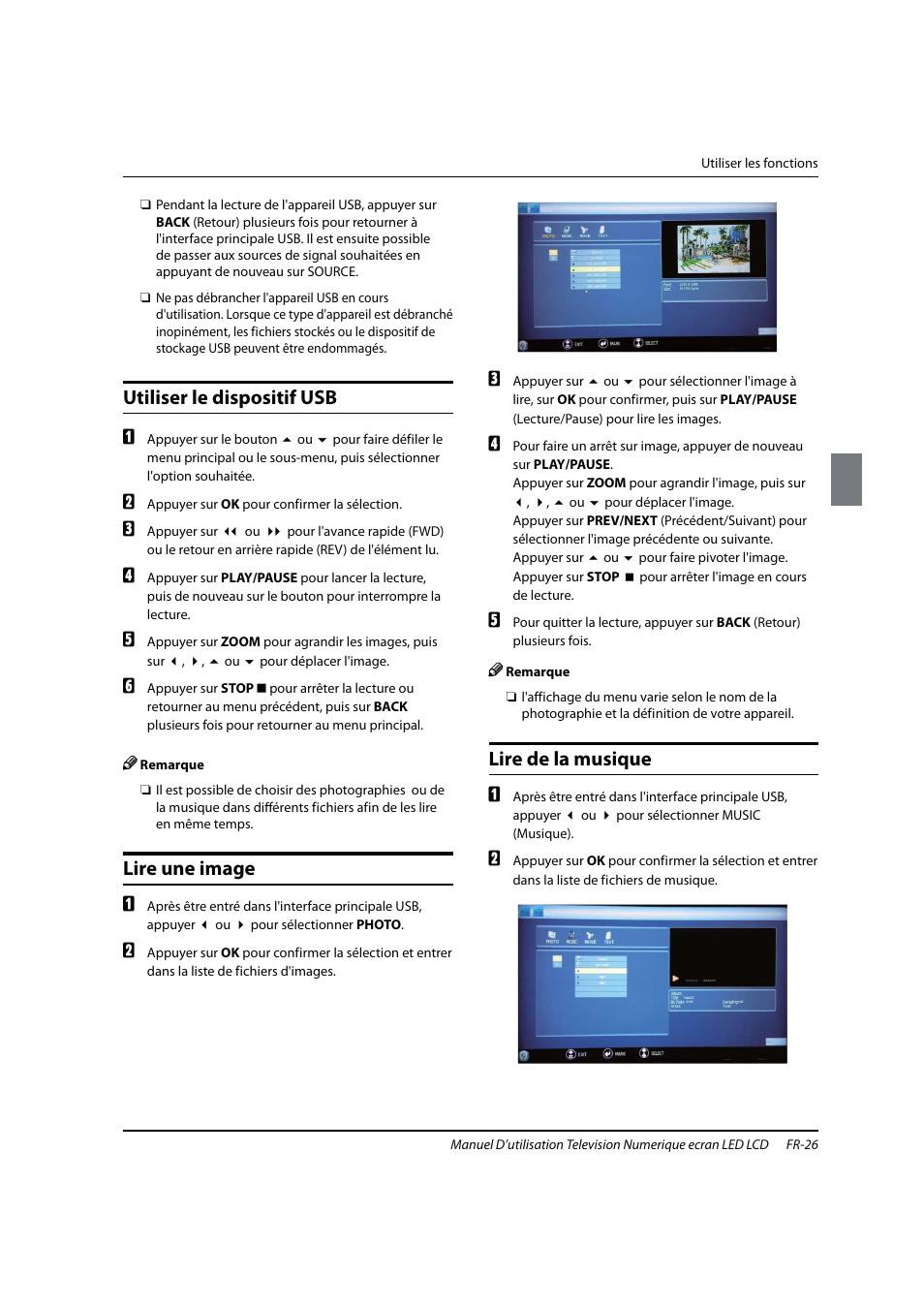 Utiliser le dispositif usb, Lire une image, Lire de la musique | haier 0090504932V User Manual | Page 57 / 95