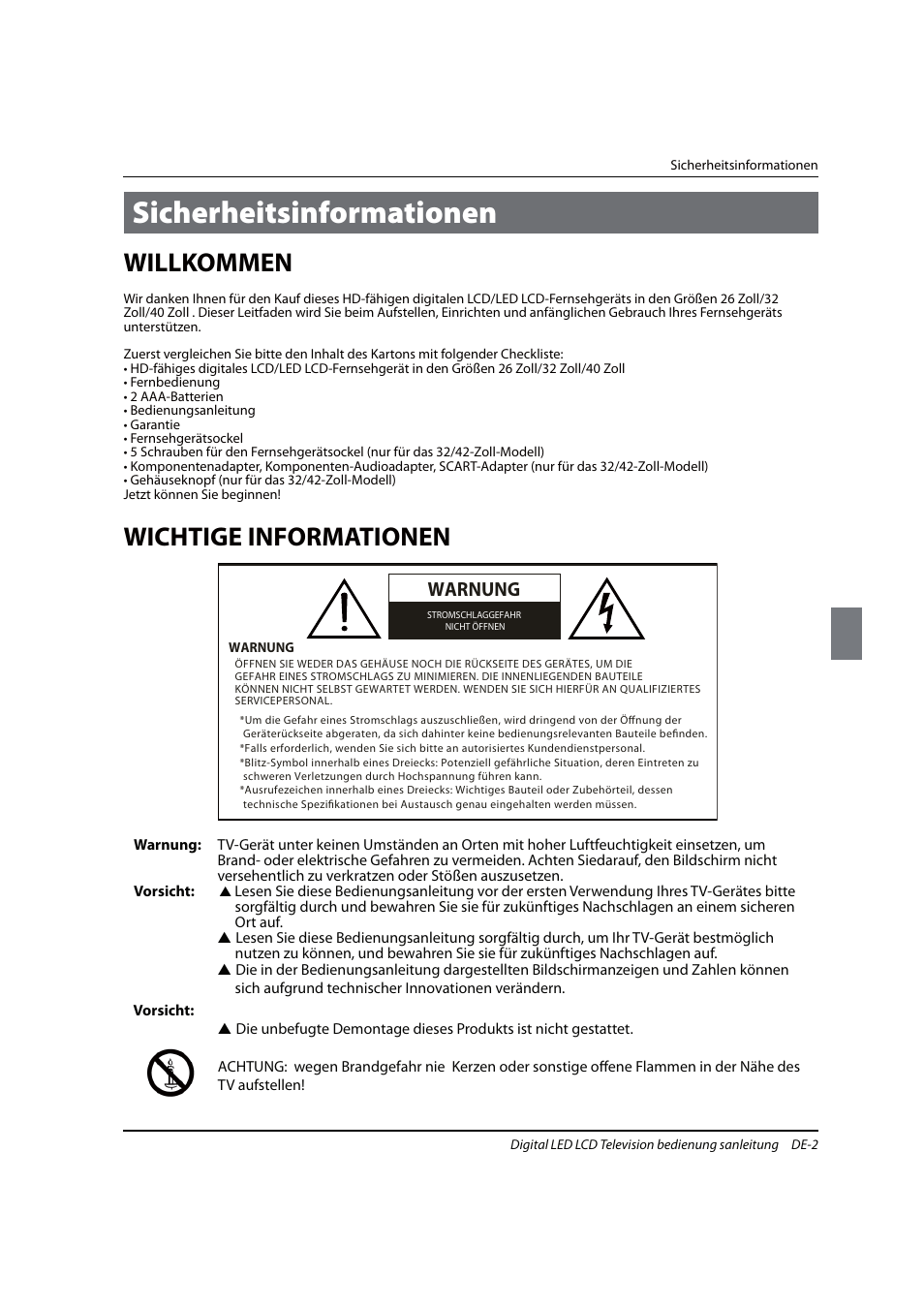 Sicherheitsinformationen, Willkommen, Wichtige informationen | Warnung | haier 0090504932V User Manual | Page 65 / 95