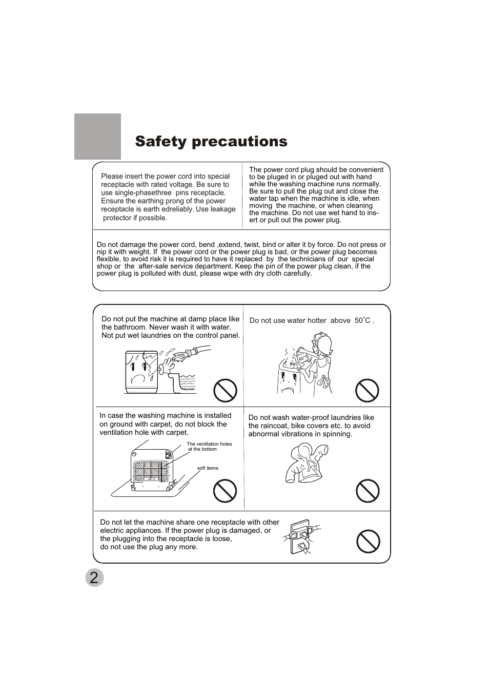 Safety precautions | haier HWM50-10H User Manual | Page 4 / 19
