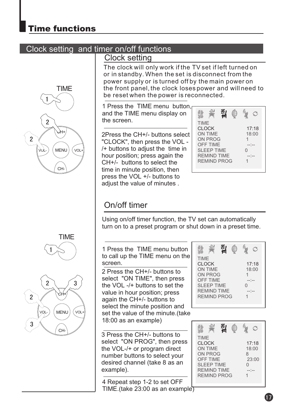 Time | haier 34F9K User Manual | Page 18 / 27