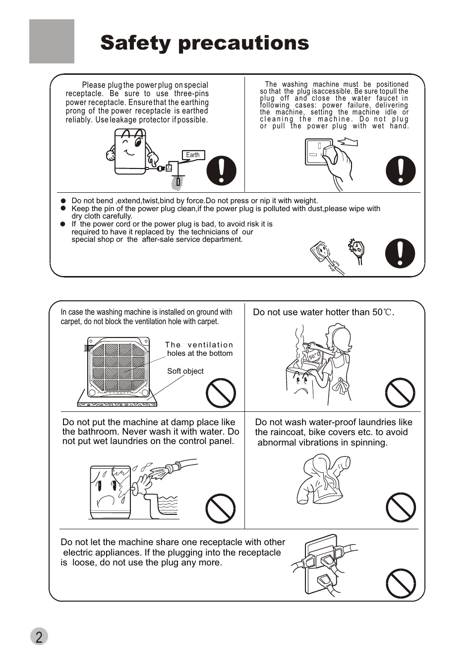 Safety precautions | haier XQS70-98 User Manual | Page 4 / 19