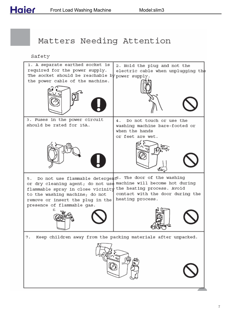 haier slim3 User Manual | Page 6 / 26