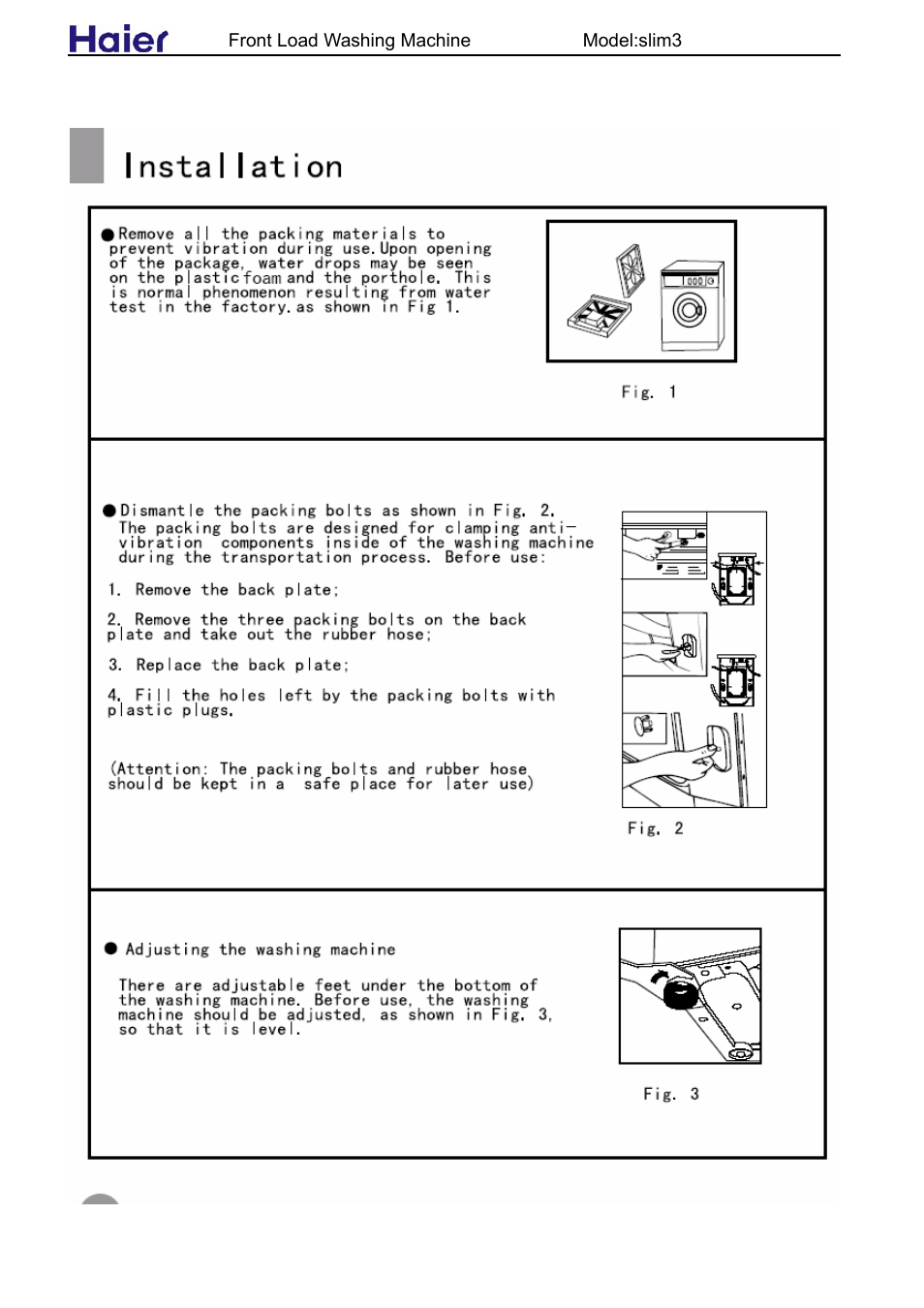 haier slim3 User Manual | Page 9 / 26