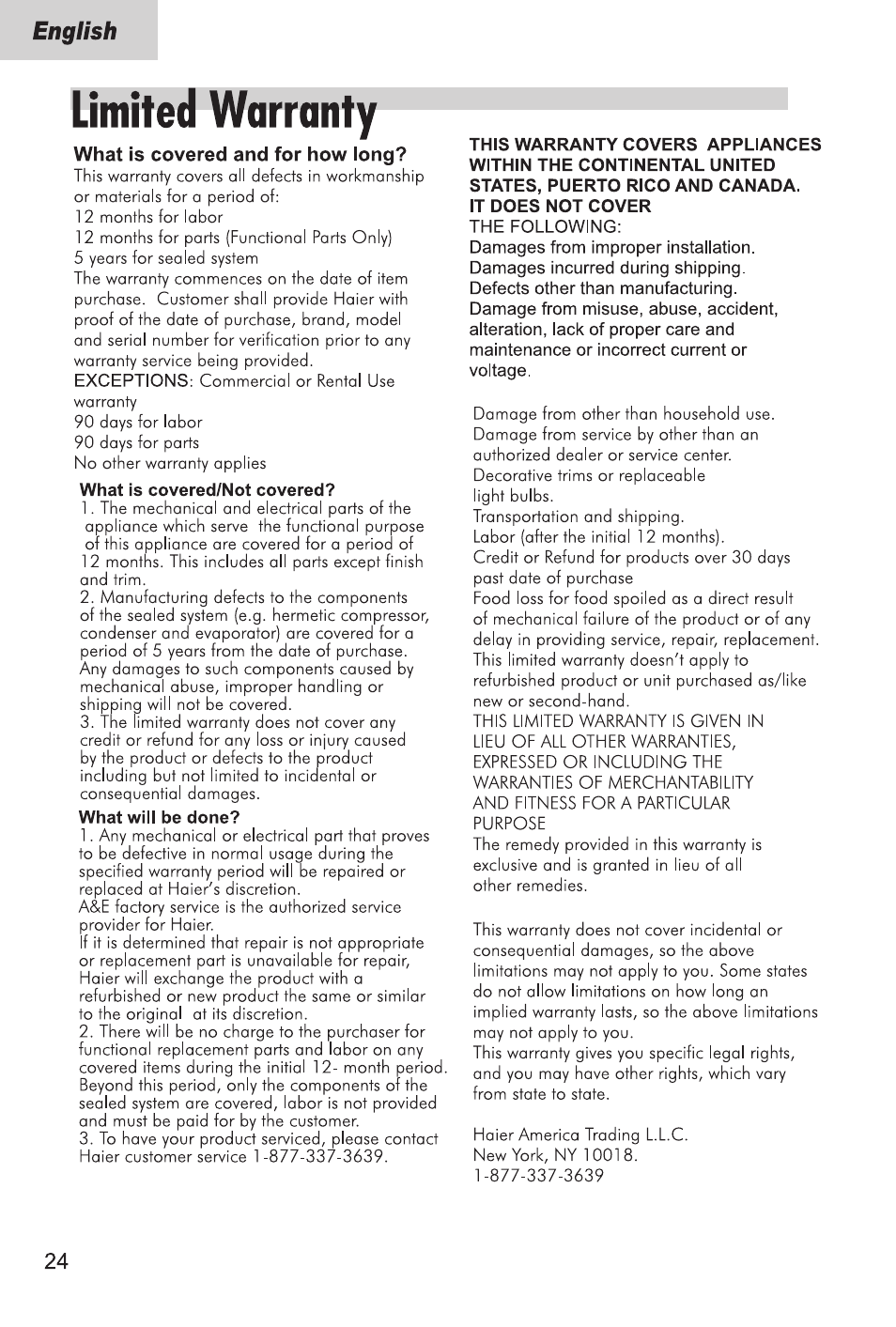 haier ESA3245 User Manual | Page 26 / 26