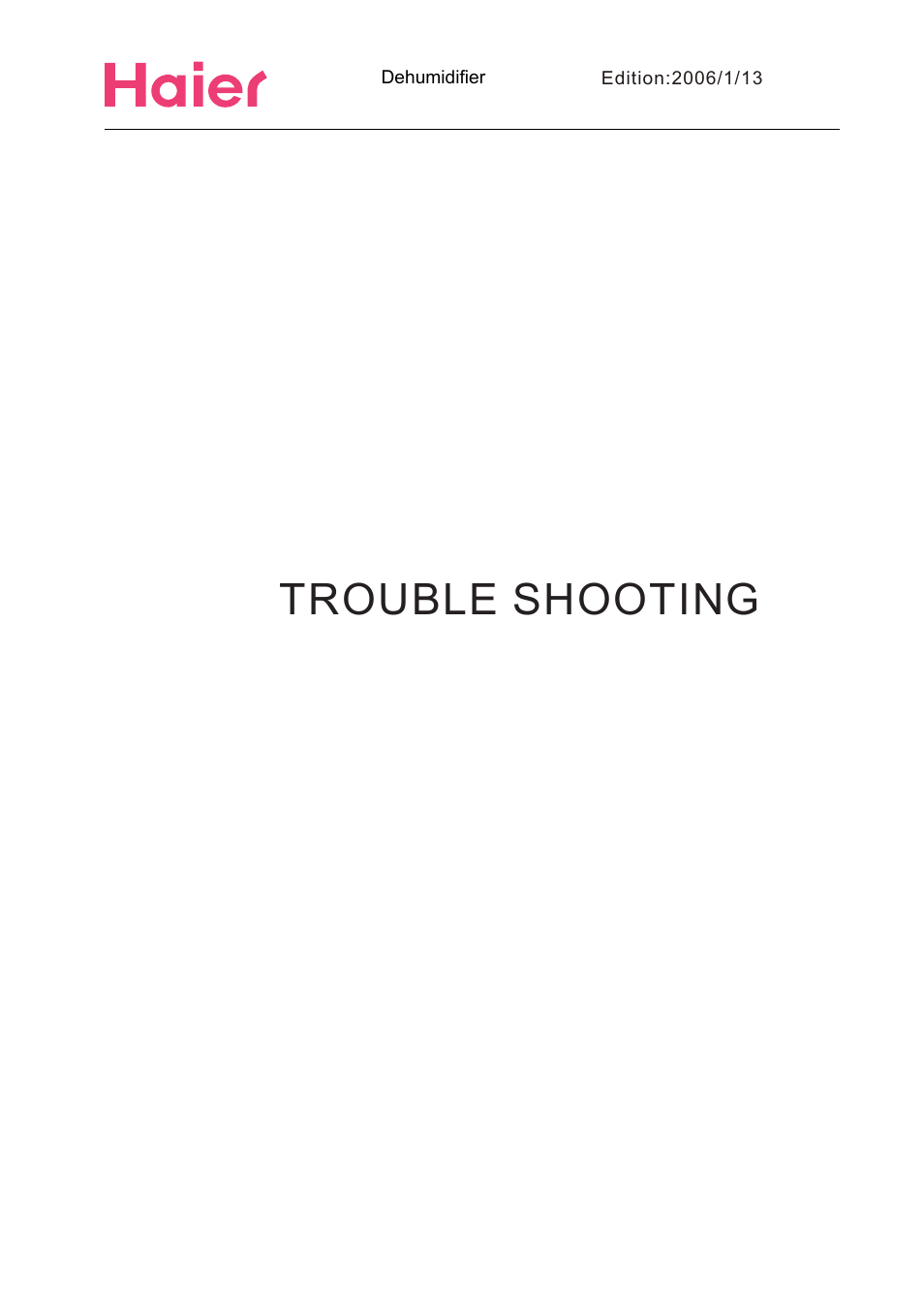 Trouble shooting | haier HD456 User Manual | Page 12 / 18