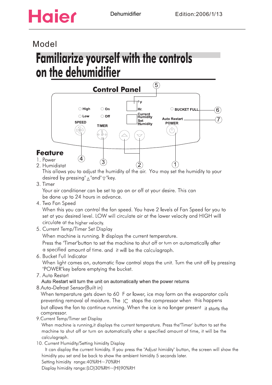 haier HD456 User Manual | Page 8 / 18