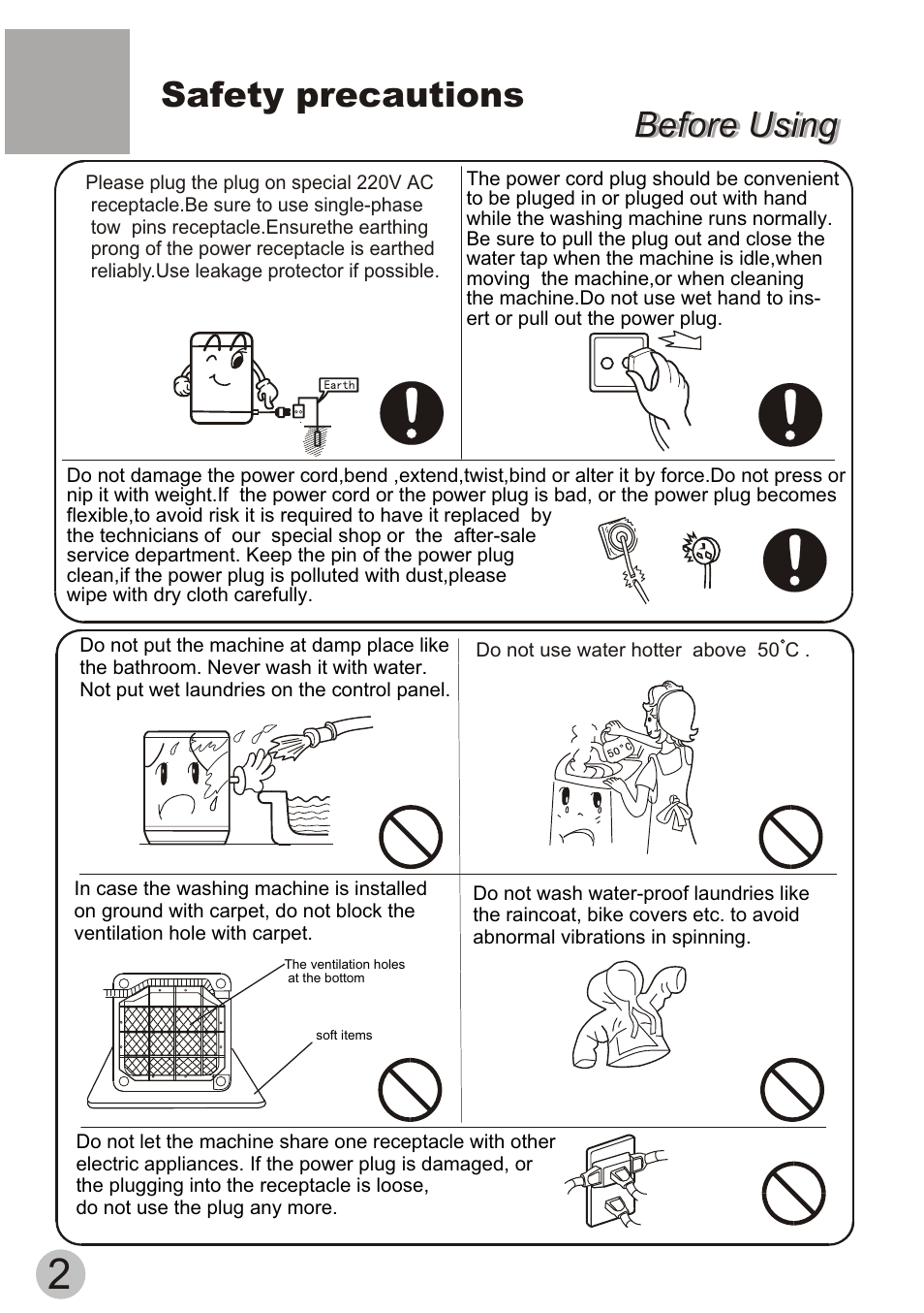 Safety precautions, Before using | haier HQM62-K User Manual | Page 4 / 20