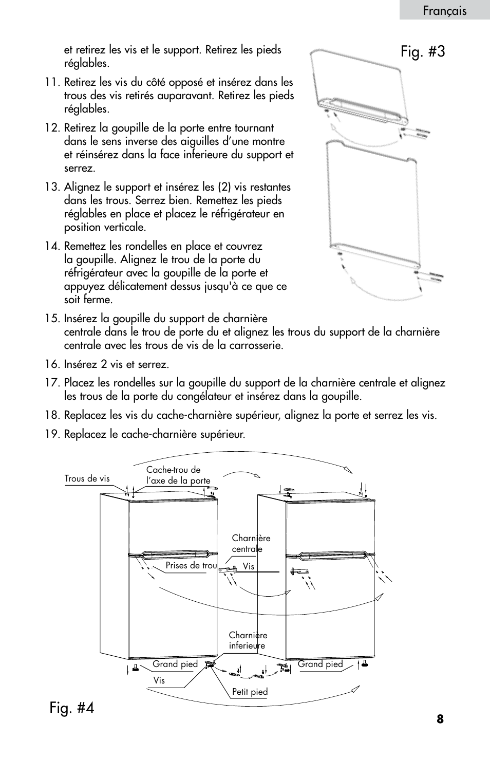 Fig. #3 fig. #4, Français | haier HNDE03 User Manual | Page 22 / 44