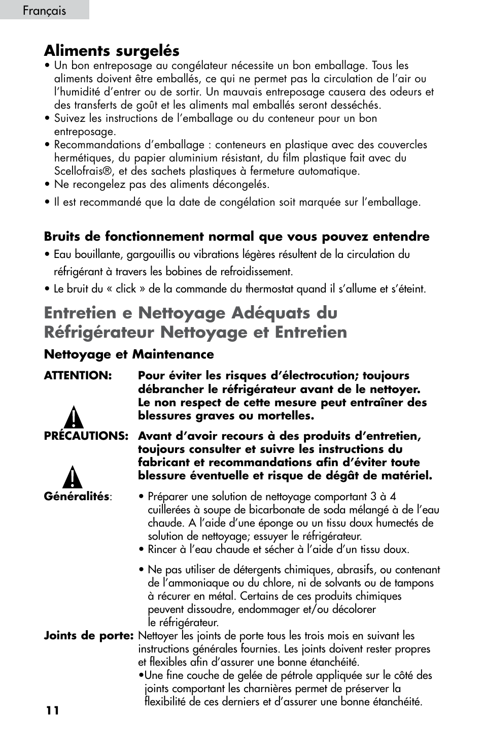 Aliments surgelés | haier HNDE03 User Manual | Page 25 / 44
