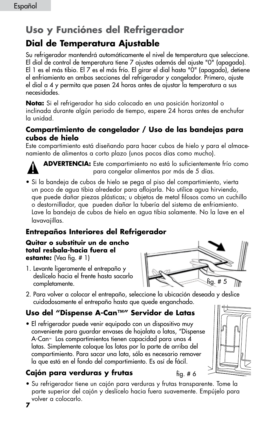 Uso y funciónes del refrigerador, Dial de temperatura ajustable | haier HNDE03 User Manual | Page 37 / 44