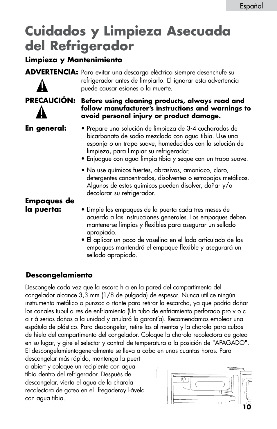 Cuidados y limpieza asecuada del refrigerador | haier HNDE03 User Manual | Page 40 / 44