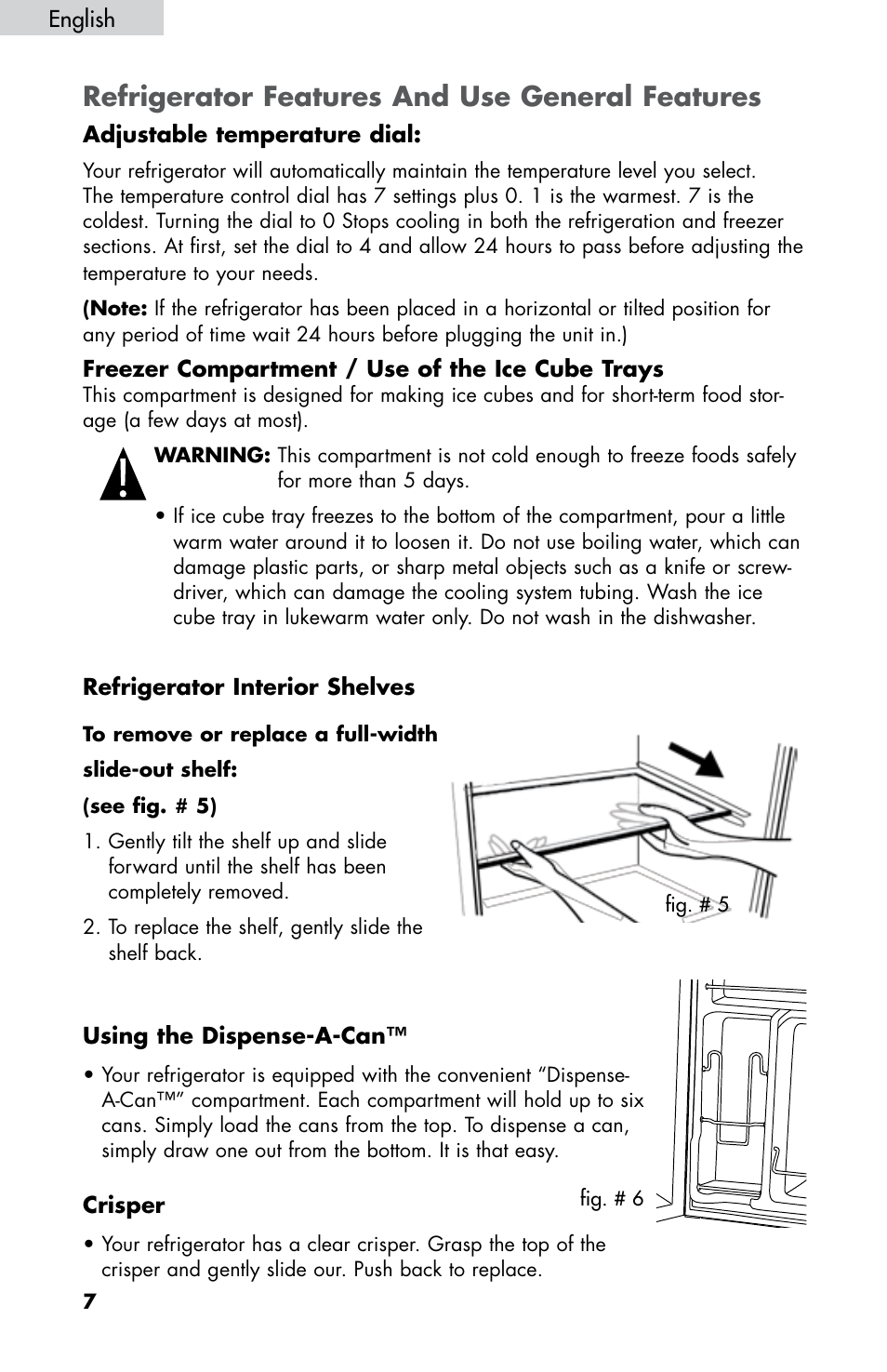 Refrigerator features and use general features | haier HNDE03 User Manual | Page 9 / 44