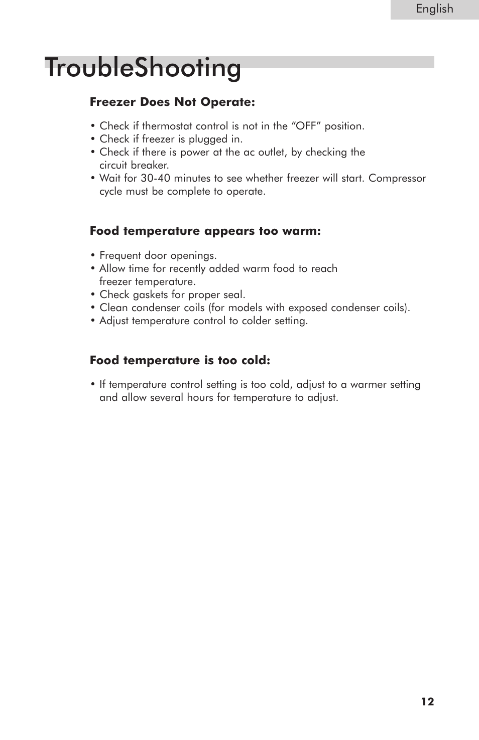 Troubleshooting | haier HNCM035E User Manual | Page 13 / 16