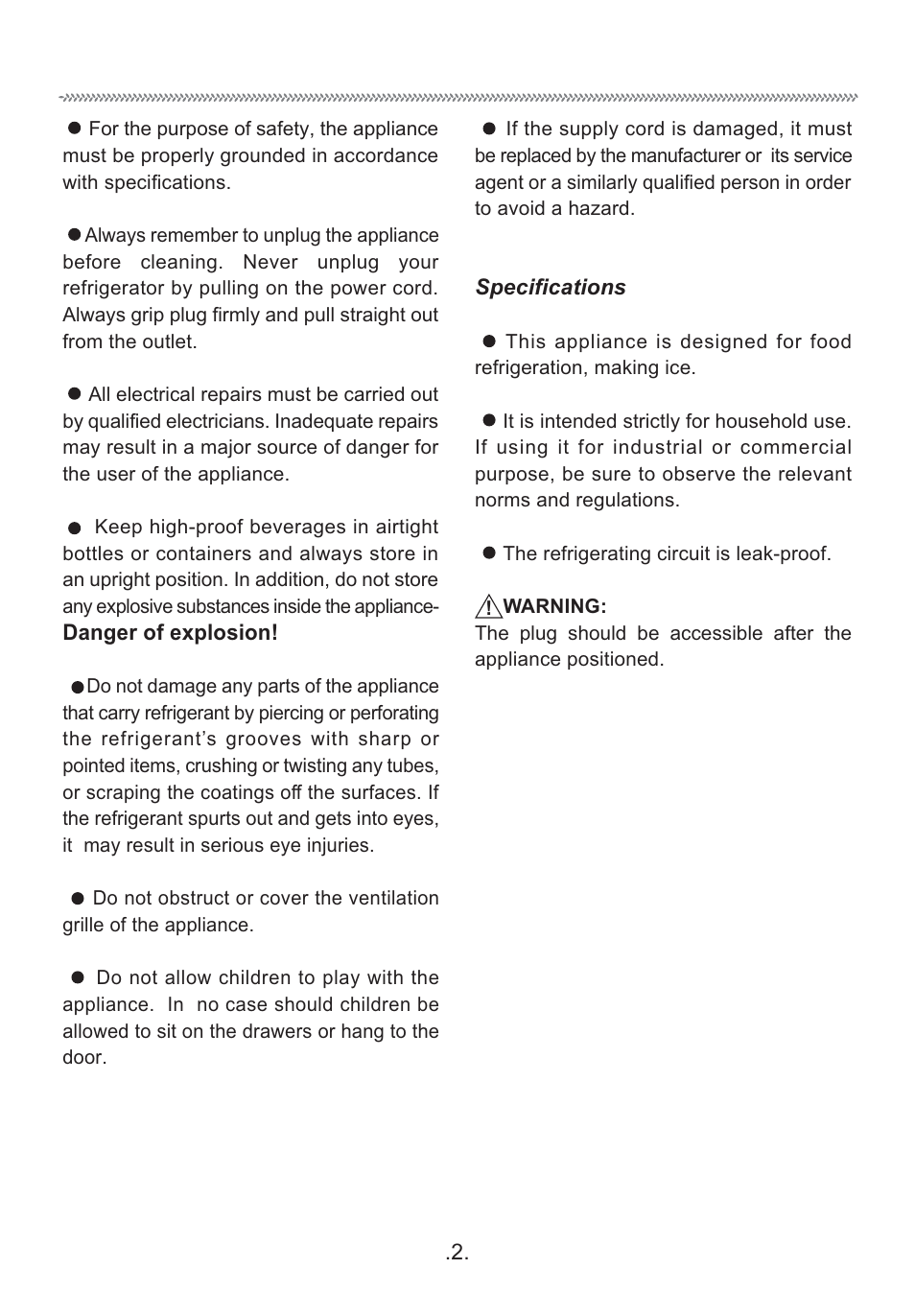 Cautions | haier HR-195 User Manual | Page 3 / 11
