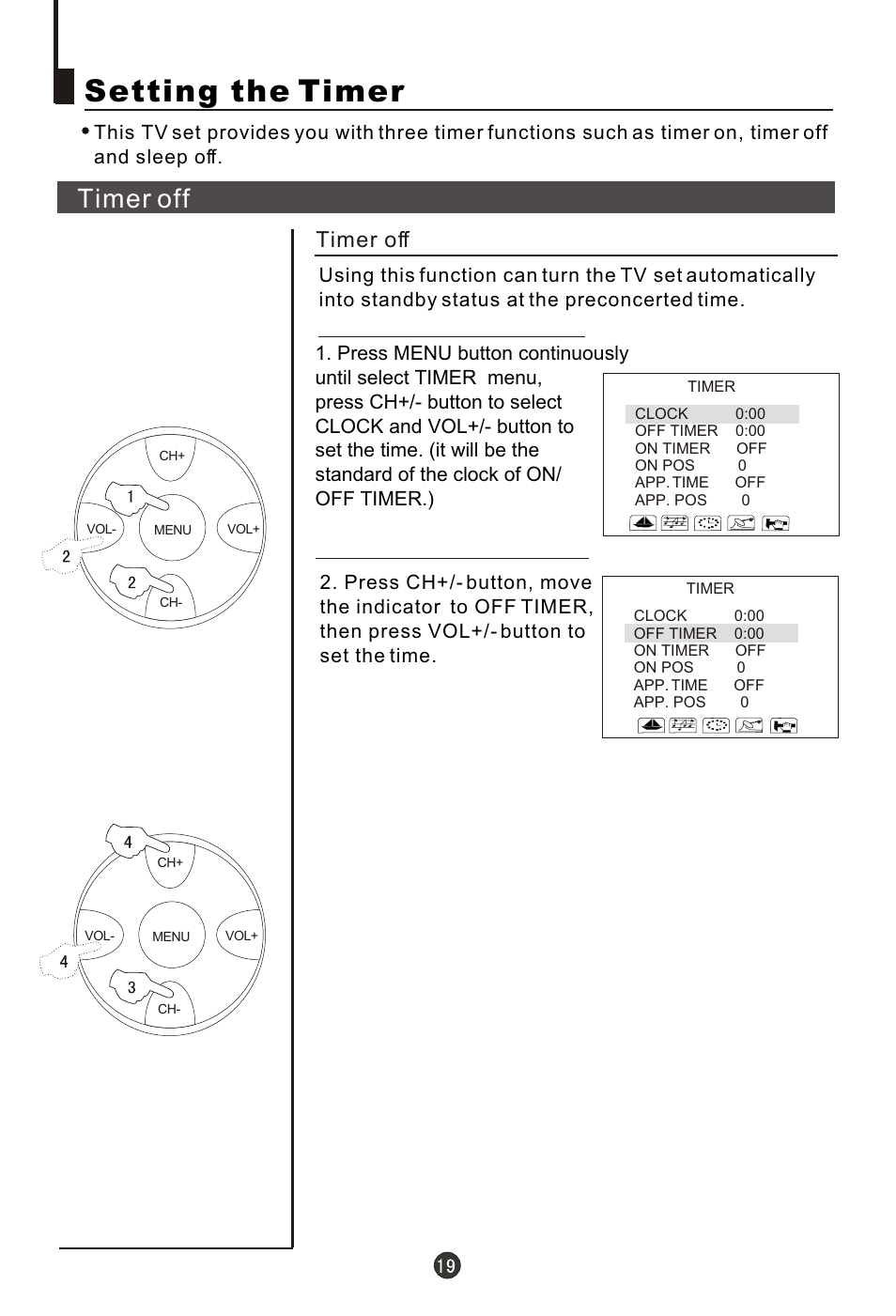 Т³гж 20, Setting the timer, Timer off | haier 21FA10-AM User Manual | Page 20 / 32