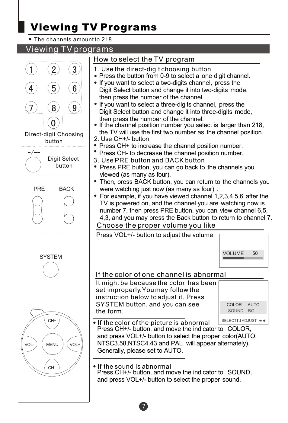 Т³гж 8, Viewing tv programs | haier 21FA10-AM User Manual | Page 8 / 32