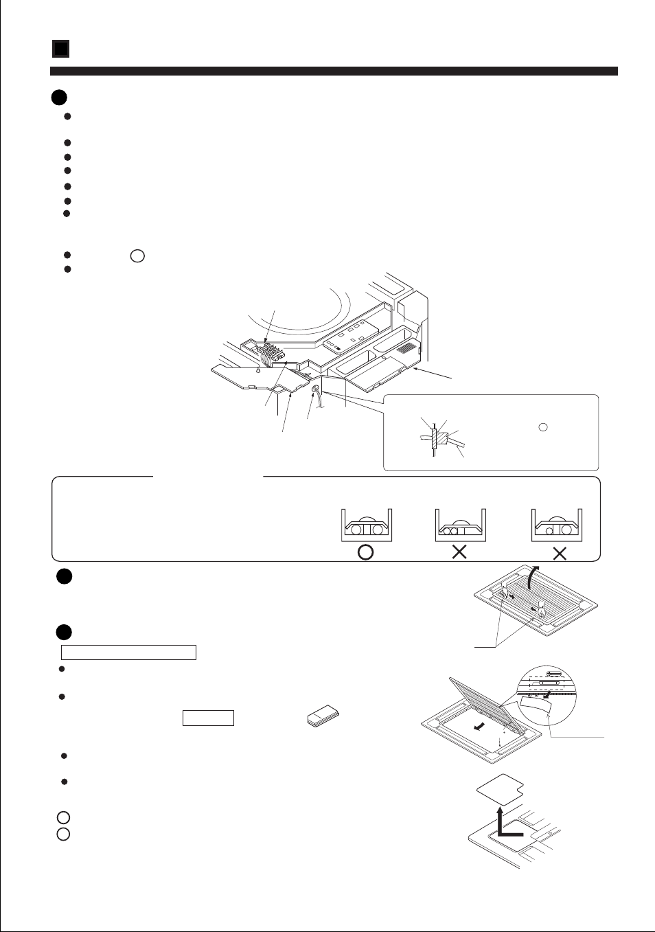 Installation procedure, Installation of ornament panel, Wiring example | Wiring, Warning >> 7 | haier AB212XCEAA User Manual | Page 22 / 28