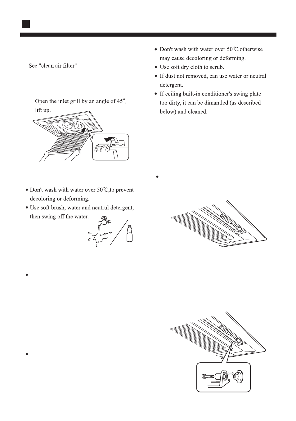 Maintenance, Clean outlet and shell, Dismantle and install swing plate | haier AB212XCEAA User Manual | Page 9 / 28